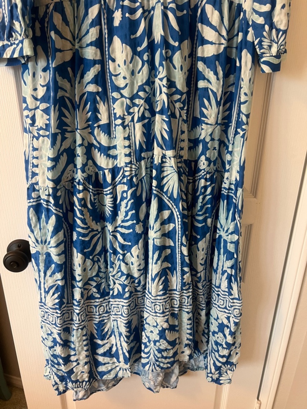 NWOT Celandine Blue Floral Maxi Dress with V-Neck XLpetite - Picture 5 of 7